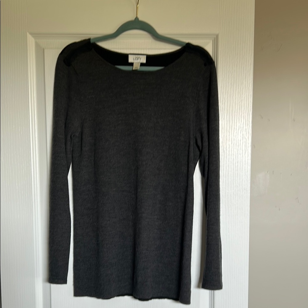 LOFT Charcoal Knit Sweater